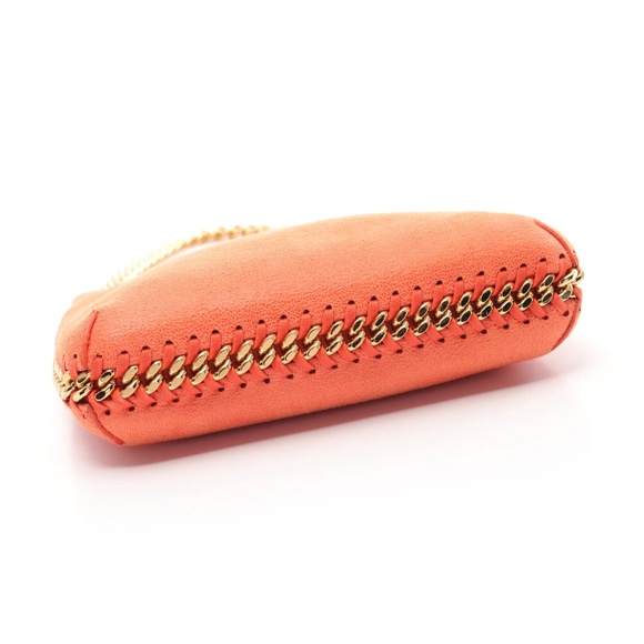 Stella McCartney Falabella Zip Mini chain Shoulder Bag Vegan leather Orange - Picture 5 of 9
